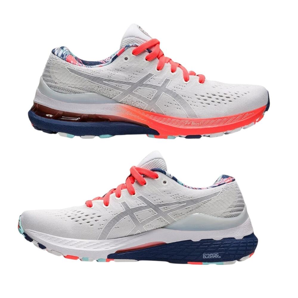 ASICS Gel-Kayano 28 Women's, White Thunder Blue, US 6.5